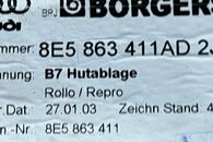 Audi RS4 B7 8E sedan r.v. 2007 plato kufru 8E5863411AD 8E5863411