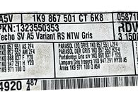 VW Passat B7 kombi r.v. 2012 stropnice 1K9867501CT