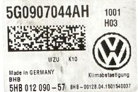 VW Passat B8 kombi r.v. 2015 klimatronik 5G0907044AH