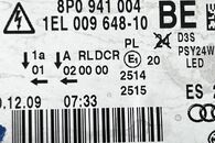 Audi A3 8P Sportback r.v. 2010 pravé přední světlo xenon LED 8P0941004BE jednotka 8K0941597