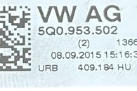 VW Passat B8 sedan r.v. 2016 páčky volantu 3Q0953521 5Q0953502