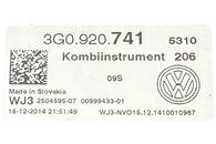 VW Passat B8 kombi r.v. 2015 naftové budíky 3G0920741