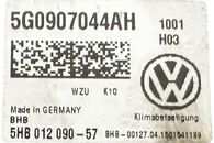 VW Passat B8 kombi r.v. 2015 klimatronik 5G0907044AH