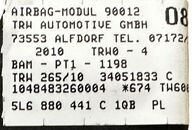 Škoda Yeti 5L r.v. 2011 levý zadní airbag 5L6880441C