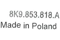 Audi A4 B8 8K allroad avant r.v. 2010 šedá platinum barva kód barvy 1RR 8K9853818A