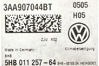 VW Passat B7 kombi r.v. 2014 klimatronik 3AA907044BT