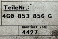 Audi A6 C7 4G sedan r.v. 2013 letecká modrá metalíza kód barvy LX5N pravý práh 4G0853856G