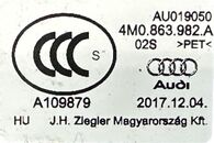 Audi SQ7 4M r.v. 2018 pravý zadní tapec 4M0867306H 4M0863982A