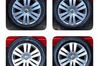 VW kola 215/55 R16 letní pneu 5,54mm DOT0518 5,17mm DOT1223 7Jx16H2 ET45 3C0601025AF