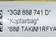 VW Passat B8 kombi r.v. 2015 levý stropmní airbag 3G0880741D