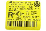 VW Touran 1T2 facelift r.v. 2009 pravé přední světlo halogen 1T1941006B