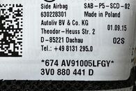 Škoda Superb 3 kombi r.v. 2016 levý zadní boční airbag sedačky 3V0880441D