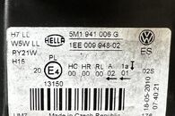 VW Golf 6 plus r.v. 2011 pravé přední světlo halogen 5M1941006G