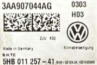 VW Passat B7 kombi r.v. 2013 klimatronik 3AA907044AG