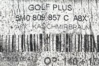 VW Golf 6 Plus r.v. 2014 světle hnědá metalíza kód barvy LA8X víko nádrže 5M0809857C 5M0810773